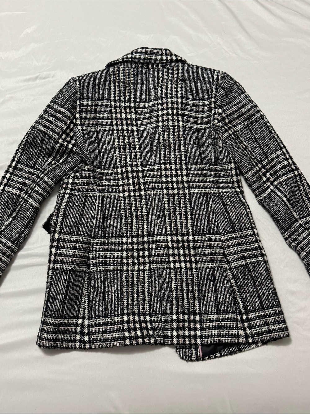 LOFT Black and White Plaid Tailored Blazer - Picture 4 of 5